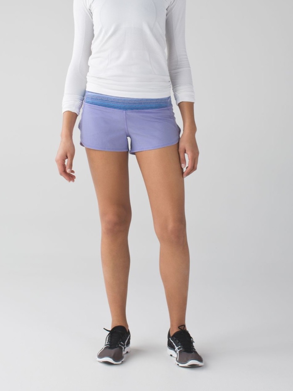 636 Lululemon Speed Short *4-Way Stretch Lilac Wave Twist Lilac Caspian Blue 4